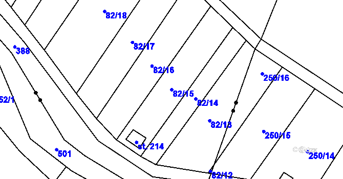 Parcela st. 82/15 v KÚ Škrovád, Katastrální mapa