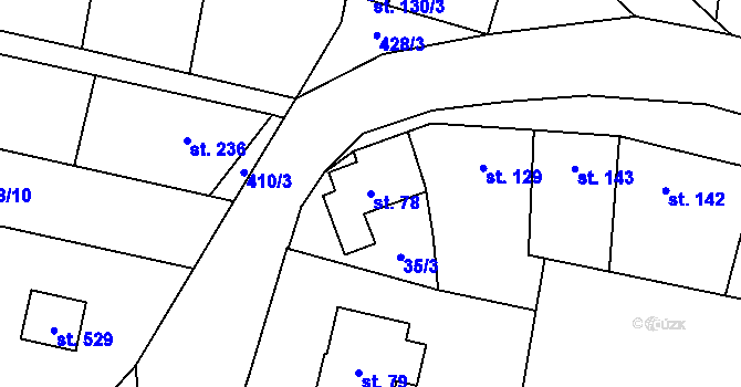 Parcela st. 78 v KÚ Slatinice na Hané, Katastrální mapa
