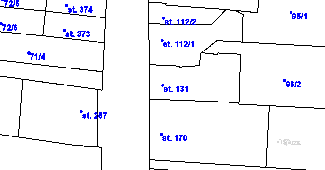 Parcela st. 131 v KÚ Slatinice na Hané, Katastrální mapa