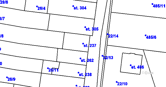 Parcela st. 237 v KÚ Slatinice na Hané, Katastrální mapa