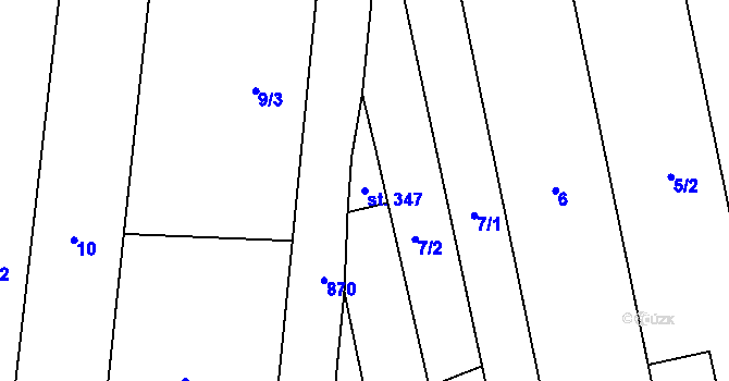 Parcela st. 347 v KÚ Slatinice na Hané, Katastrální mapa