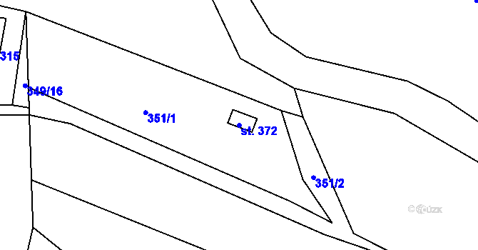 Parcela st. 372 v KÚ Slatinice na Hané, Katastrální mapa