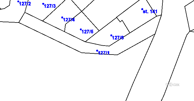 Parcela st. 127/1 v KÚ Slatinice na Hané, Katastrální mapa