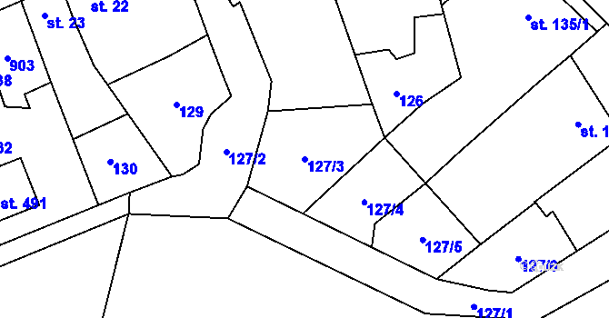 Parcela st. 127/3 v KÚ Slatinice na Hané, Katastrální mapa