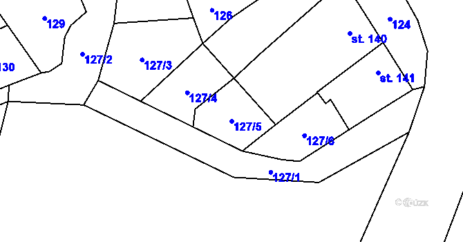 Parcela st. 127/5 v KÚ Slatinice na Hané, Katastrální mapa
