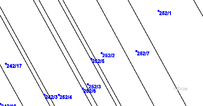 Parcela st. 252/2 v KÚ Slatinice na Hané, Katastrální mapa