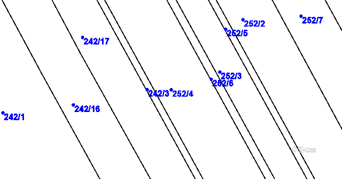 Parcela st. 252/4 v KÚ Slatinice na Hané, Katastrální mapa
