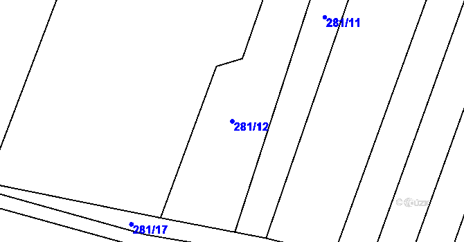 Parcela st. 281/12 v KÚ Slatinice na Hané, Katastrální mapa