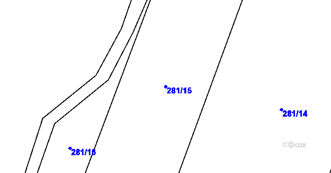 Parcela st. 281/15 v KÚ Slatinice na Hané, Katastrální mapa
