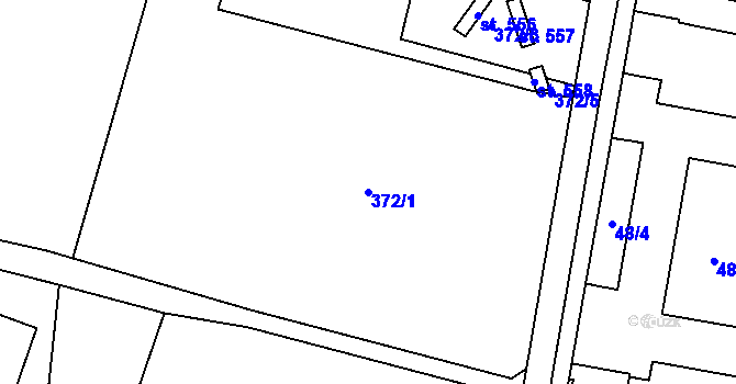 Parcela st. 372/1 v KÚ Slatinice na Hané, Katastrální mapa