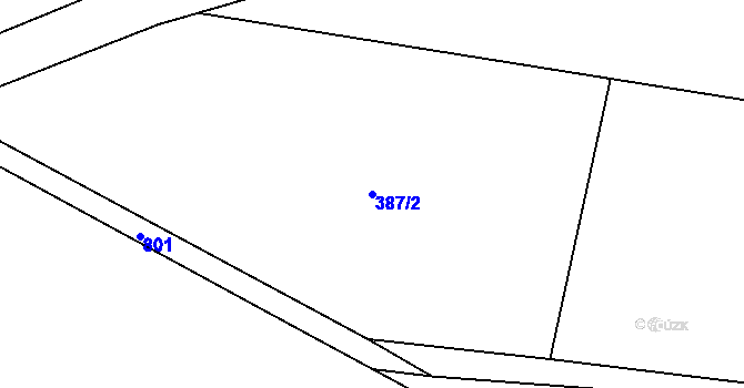 Parcela st. 387/2 v KÚ Slatinice na Hané, Katastrální mapa