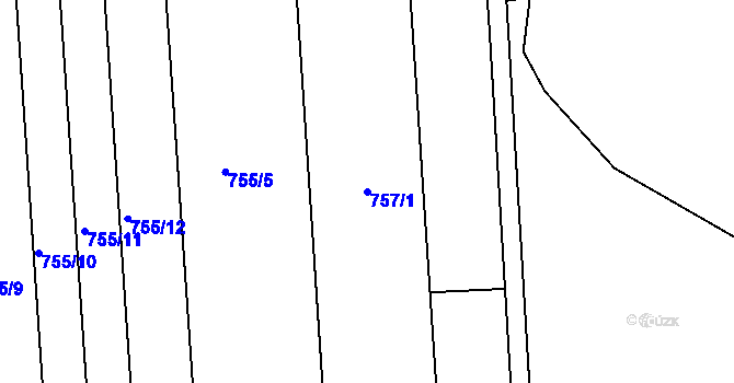 Parcela st. 757/1 v KÚ Slatinice na Hané, Katastrální mapa