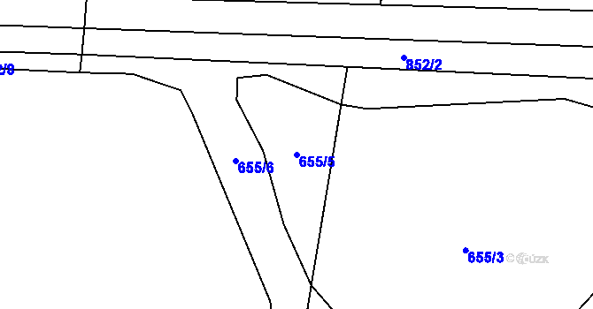 Parcela st. 655/5 v KÚ Slatinice na Hané, Katastrální mapa