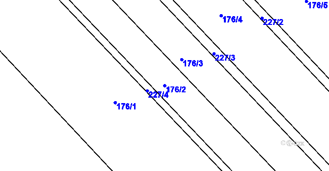 Parcela st. 176/2 v KÚ Slatinice na Hané, Katastrální mapa