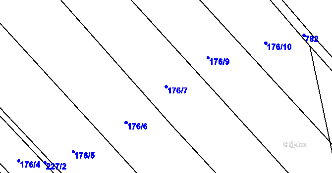 Parcela st. 176/7 v KÚ Slatinice na Hané, Katastrální mapa