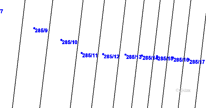 Parcela st. 285/12 v KÚ Slatinice na Hané, Katastrální mapa