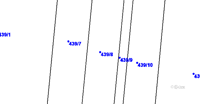 Parcela st. 439/8 v KÚ Slatinice na Hané, Katastrální mapa