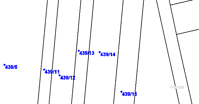 Parcela st. 439/14 v KÚ Slatinice na Hané, Katastrální mapa