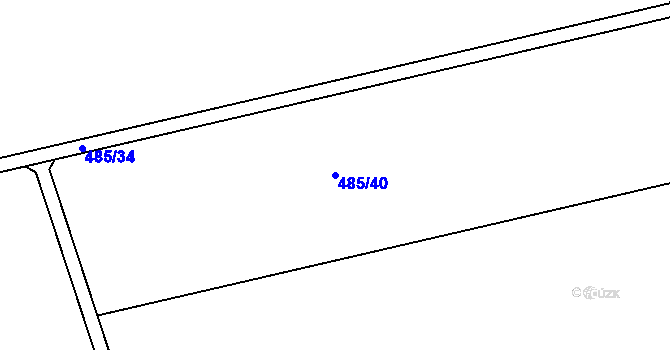 Parcela st. 485/40 v KÚ Slatinice na Hané, Katastrální mapa