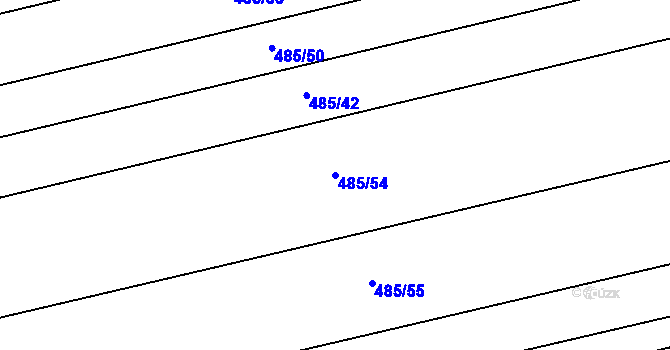 Parcela st. 485/54 v KÚ Slatinice na Hané, Katastrální mapa