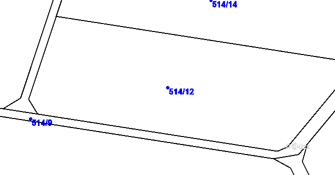 Parcela st. 514/12 v KÚ Slatinice na Hané, Katastrální mapa