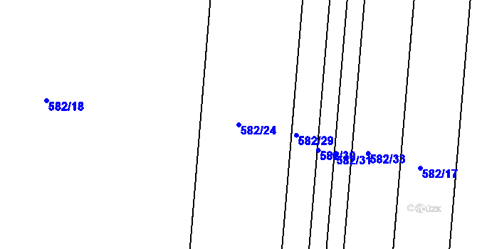 Parcela st. 582/24 v KÚ Slatinice na Hané, Katastrální mapa