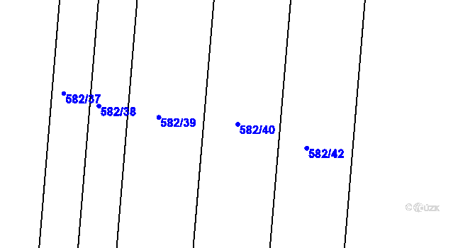 Parcela st. 582/40 v KÚ Slatinice na Hané, Katastrální mapa