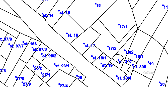 Parcela st. 17 v KÚ Slatinky, Katastrální mapa