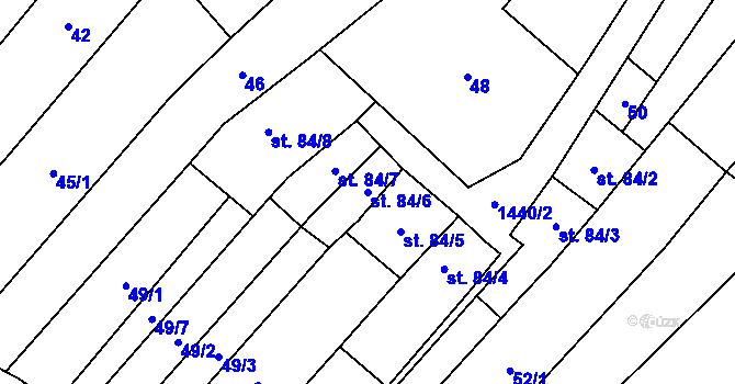 Parcela st. 84/6 v KÚ Slatinky, Katastrální mapa