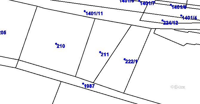 Parcela st. 211 v KÚ Slatinky, Katastrální mapa