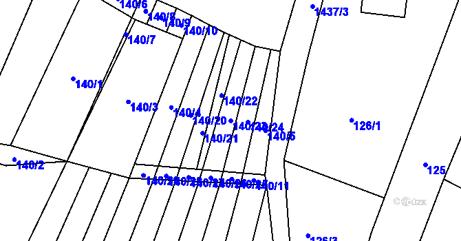 Parcela st. 140/23 v KÚ Slatinky, Katastrální mapa
