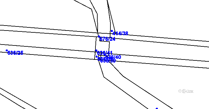 Parcela st. 636/40 v KÚ Milíčeves, Katastrální mapa