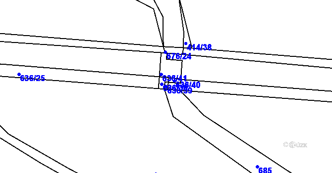 Parcela st. 636/39 v KÚ Milíčeves, Katastrální mapa