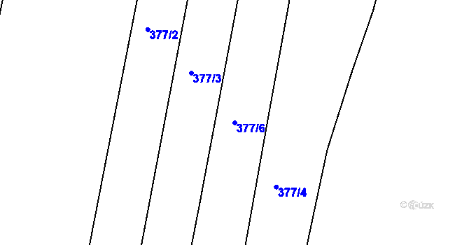 Parcela st. 377/6 v KÚ Milíčeves, Katastrální mapa