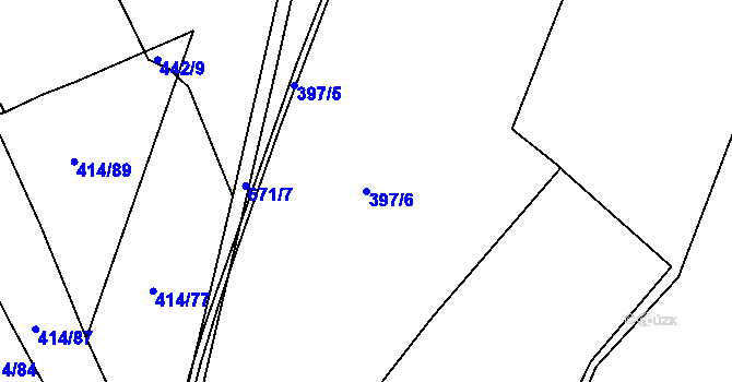 Parcela st. 397/6 v KÚ Milíčeves, Katastrální mapa