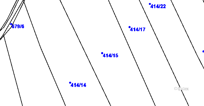 Parcela st. 414/15 v KÚ Milíčeves, Katastrální mapa
