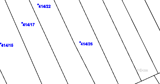 Parcela st. 414/26 v KÚ Milíčeves, Katastrální mapa