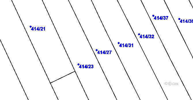 Parcela st. 414/27 v KÚ Milíčeves, Katastrální mapa
