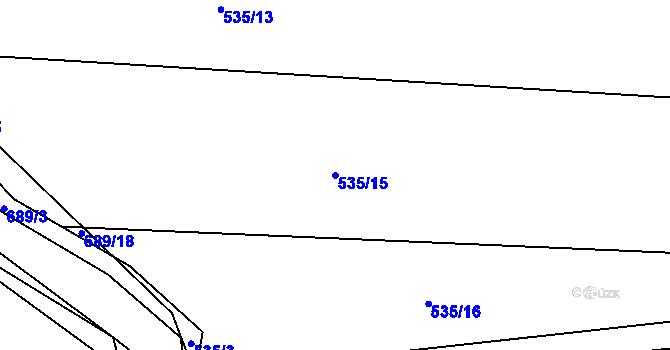 Parcela st. 535/15 v KÚ Milíčeves, Katastrální mapa