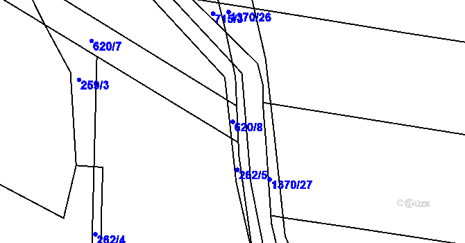 Parcela st. 620/8 v KÚ Milíčeves, Katastrální mapa