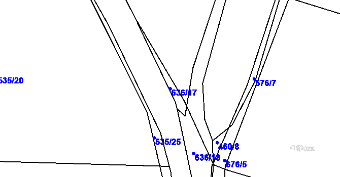 Parcela st. 636/17 v KÚ Milíčeves, Katastrální mapa
