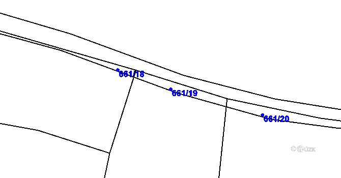 Parcela st. 661/19 v KÚ Milíčeves, Katastrální mapa