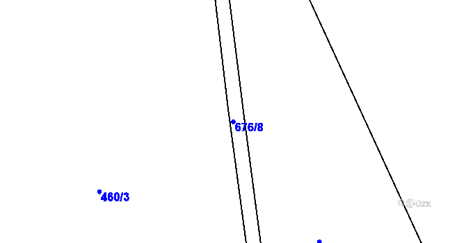 Parcela st. 676/8 v KÚ Milíčeves, Katastrální mapa