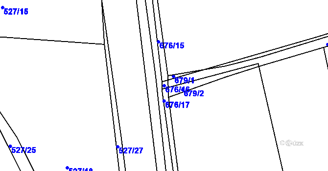 Parcela st. 676/16 v KÚ Milíčeves, Katastrální mapa