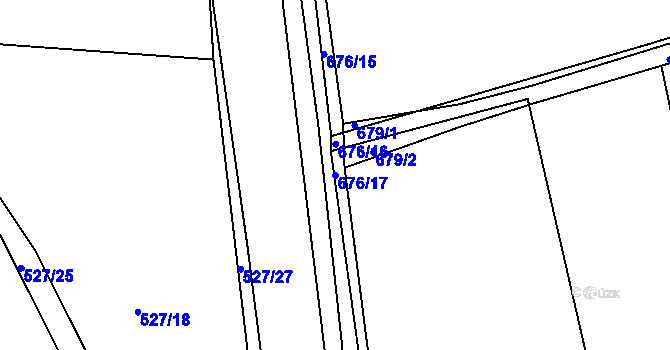 Parcela st. 676/17 v KÚ Milíčeves, Katastrální mapa