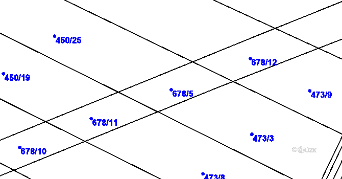 Parcela st. 678/5 v KÚ Milíčeves, Katastrální mapa