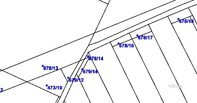 Parcela st. 678/15 v KÚ Milíčeves, Katastrální mapa
