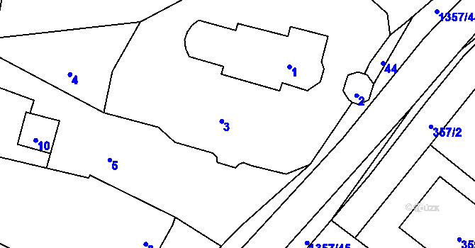 Parcela st. 3 v KÚ Slatiny, Katastrální mapa