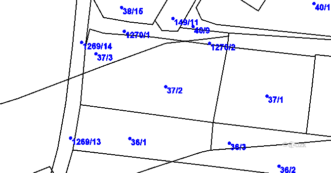 Parcela st. 37/2 v KÚ Slatiny, Katastrální mapa