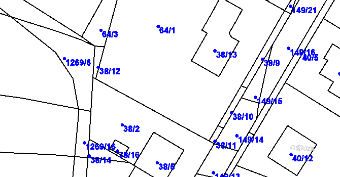 Parcela st. 38/7 v KÚ Slatiny, Katastrální mapa